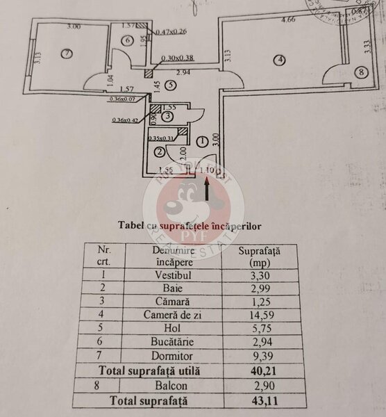 Huedin19 | Apartament 2 camere | decomandat | 43mp | B9926